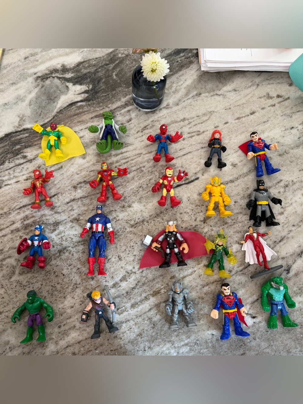 Imaginext, Playskool:DC, Marvel Superhero Action Figure Lot 20 Batman Spider-Man